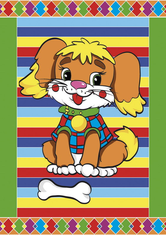 Гравюра А5 с цветным основанием в пакете с ручкой. ЩЕНОК