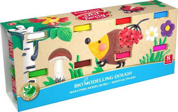 Биопластилин ArtBerry с Алоэ Вера, 8 банок по 100г