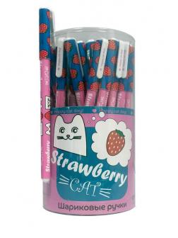 Ручка шариковая CENTRUM Happy cat розовая 0.7мм цвет чернил синий