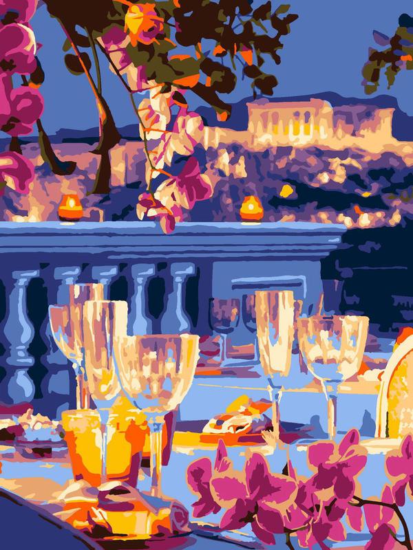 Набор для творчества LORI раскраска по номерам Романтичный вечер 38*28.5 см