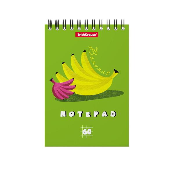 Блокнот ErichKrause Textile Fruits 60 листов, клетка, на спирали