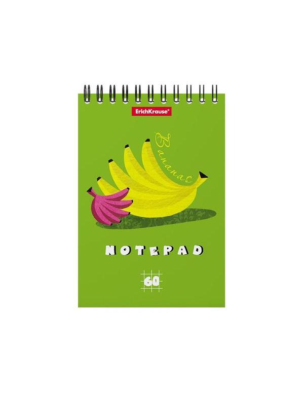 Блокнот ErichKrause Textile Fruits 60 листов, клетка, на спирали