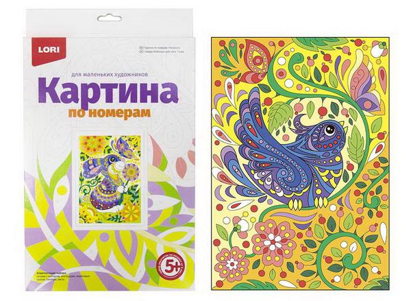 Набор для творчества LORI Картина по номерам для малышей Птичка