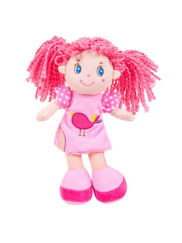 Кукла Мягкое сердце, с розовыми волосами в розовом платье, мягконабивная, 20 см / ABtoys