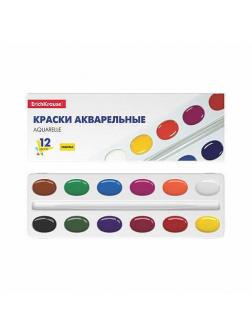 Краски акварельные ErichKrause Basic медовые 12 цветов (в картоннои пенале)