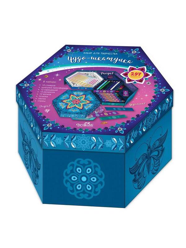 Набор для творчества ORIGAMI Шкатулка-мозаика с карандашами и мелками Чудо - шкатулка