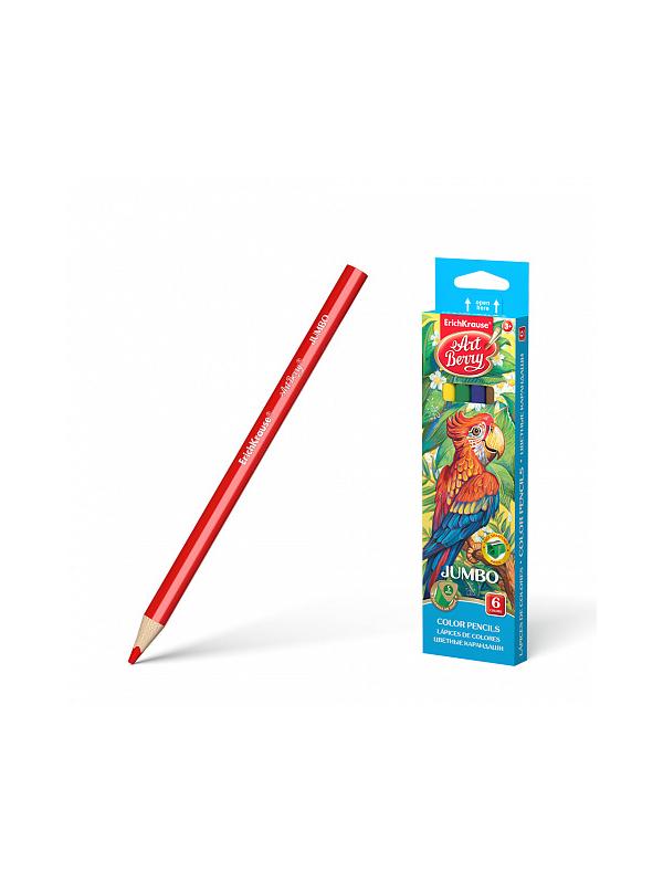 Карандаши цветные Artberry толстые 6ц/треугольные/джамбо