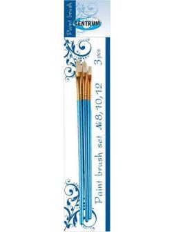 Кисти набор 3 штуки  8,10,12, щетина, плоский профиль