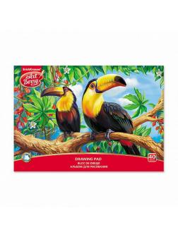 Альбом для рисования А4 40 листов ArtBerry Экзотические птицы, клеевое скрепление