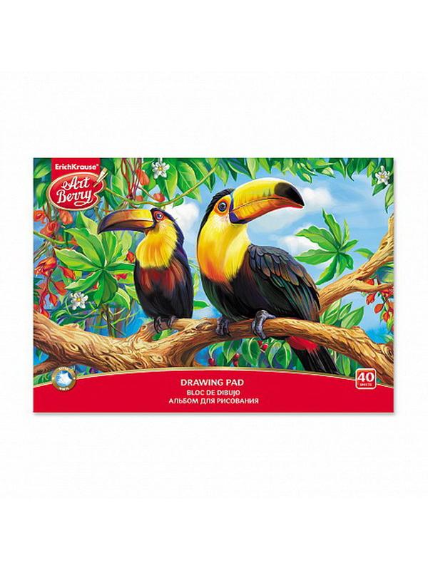Альбом для рисования А4 40 листов ArtBerry Экзотические птицы, клеевое скрепление