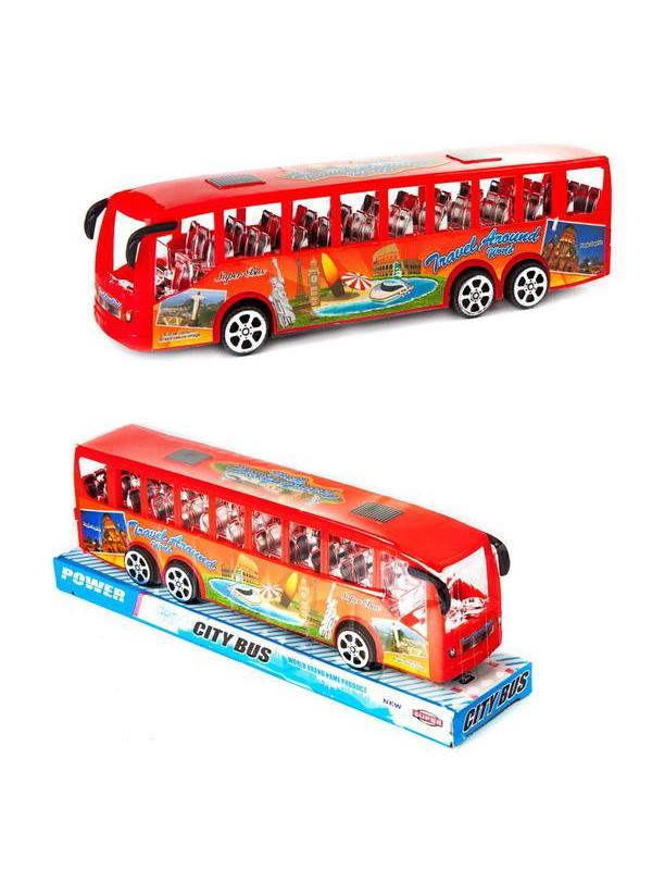 Пластмассовая машинка Junfa «City Bus» 24 см., TQ123-41A / Красный