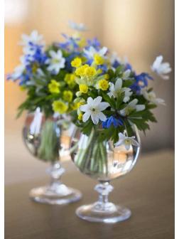 Палитра. Холст с красками 30х40 см по номерам. ЦВЕТЫ В БОКАЛАХ