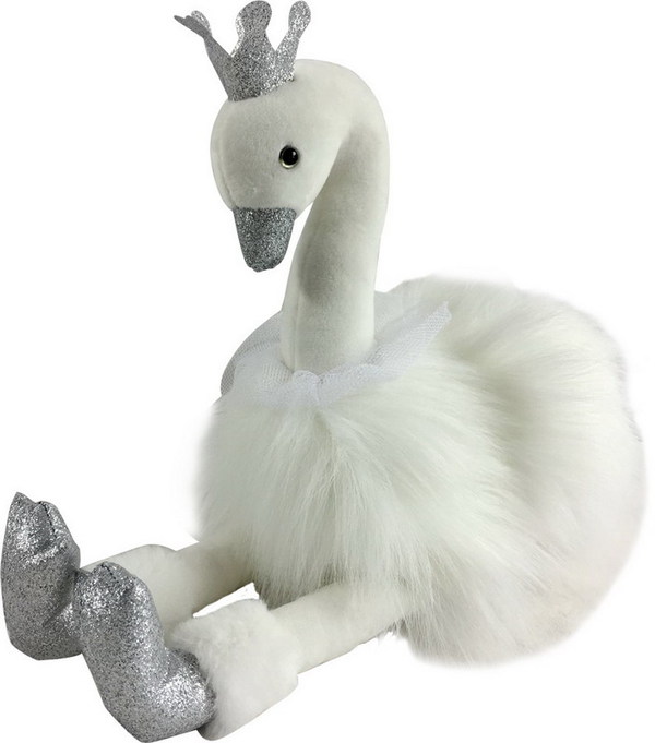 Игрушка мягкая «Лебедь белый с серебряными лапками и клювом» 15 см ABtoys / M089