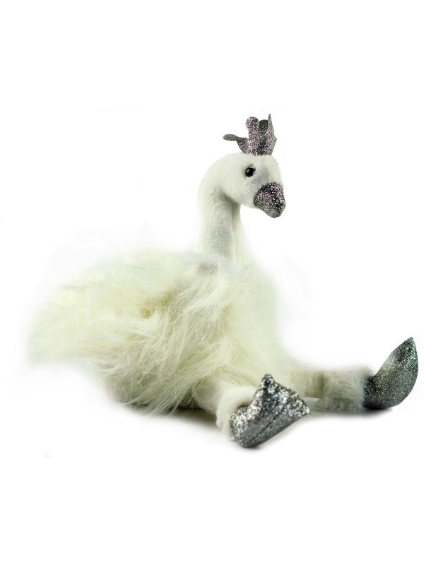 Игрушка мягкая «Лебедь белый с серебряными лапками и клювом» 15 см ABtoys / M089