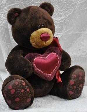 Медведь мальчик Choco с сердцем 25 см