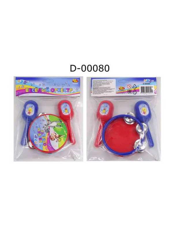 Набор музыкальных инструментов бубен и маракасы.