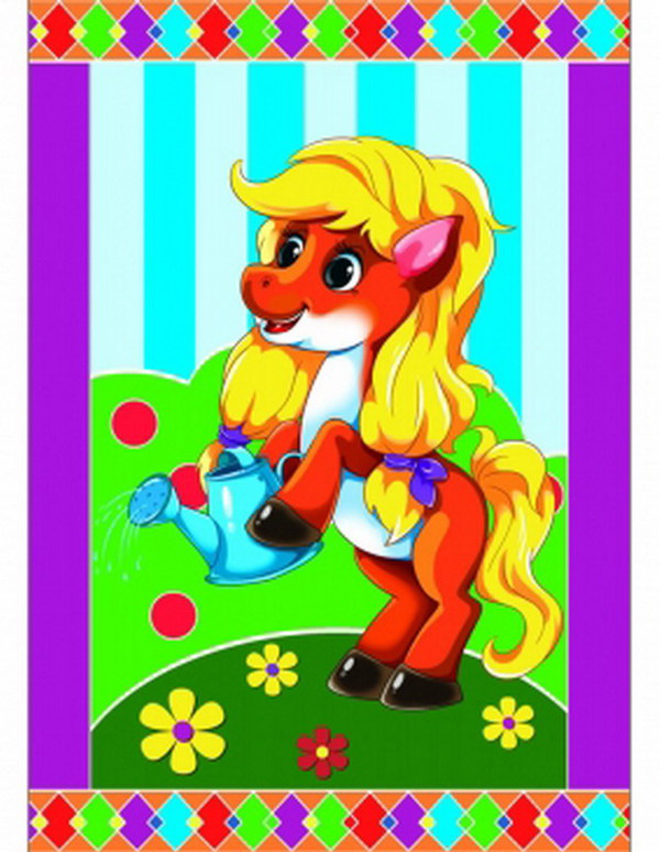 Гравюра А5 с цветным основанием в пакете с ручкой. ПОНИ