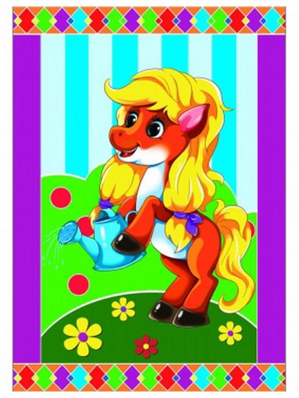 Гравюра А5 с цветным основанием в пакете с ручкой. ПОНИ