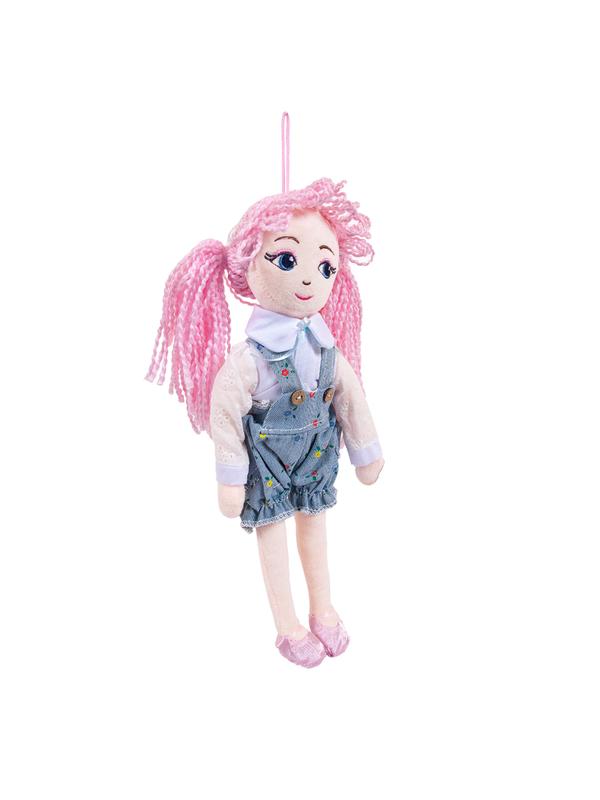 Кукла Мягкое сердце, с розовыми волосами в шортах, мягконабивная, 35 см / ABtoys