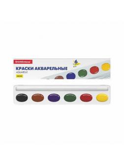Краски акварельные ErichKrause Basic медовые 6 цветов (в картонном пенале)