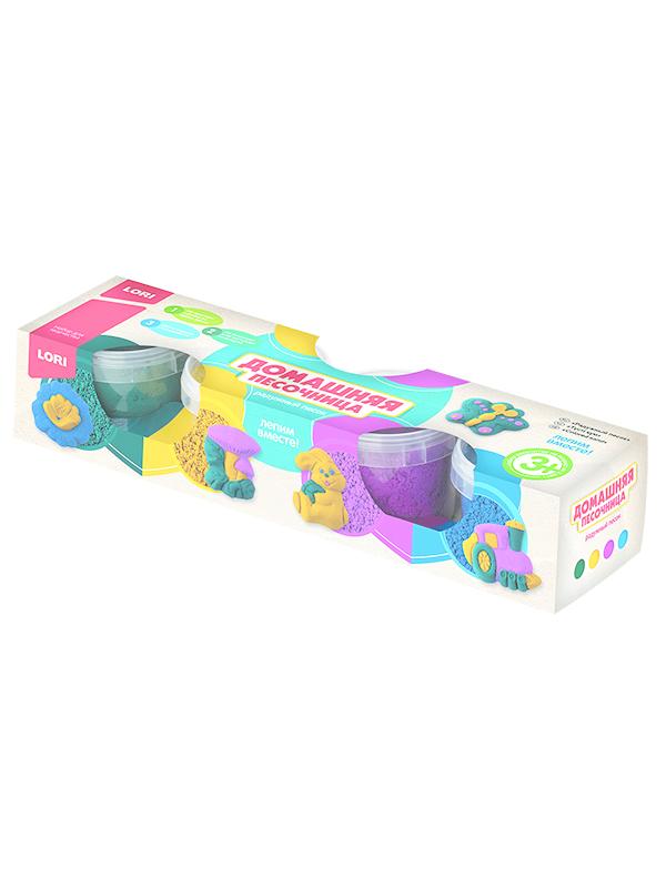 Песок радужный. Набор из 4 цветов по 140 гр, формочка. LORI