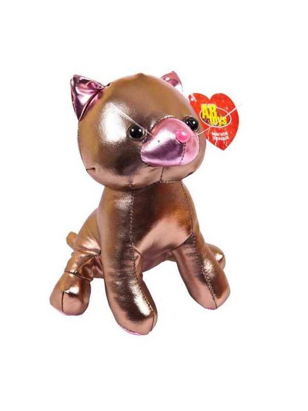 Металлик. Кошка корчневая, 18 см. игрушка мягкая
