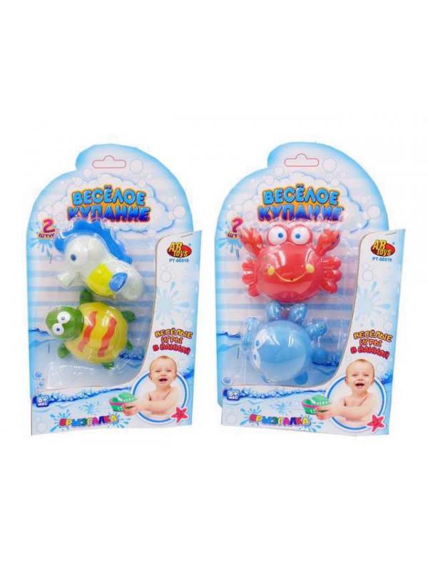 Игрушка для ванной ABtoys Веселое купание брызгалка в наборе 2 шт., 2 вида (Осьминог и краб или Черепаха и морской конёк)