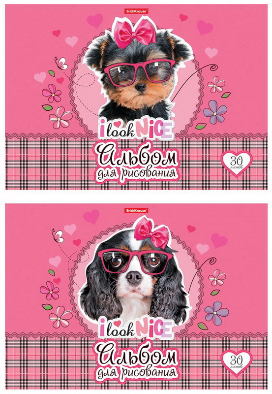 Альбом для рисования А4 30 листов ErichKrause Clever Dog, клеевое скрепление