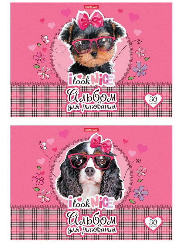 Альбом для рисования А4 30 листов ErichKrause Clever Dog, клеевое скрепление