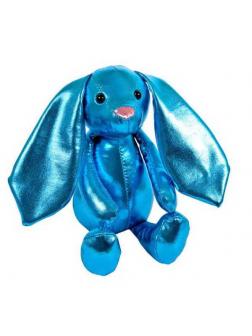 Металлик. Кролик синий, 16 см. игрушка мягкая