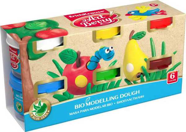 Биопластилин ArtBerry с Алоэ Вера, 6 банок по 35г