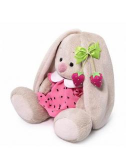 Мягкая игрушка BUDI BASA Зайка Ми в розовом платье с клубничкой (малыш) 15 см