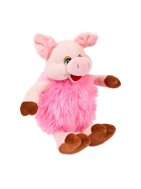 Свинка пушистая розовая, 17 см игрушка мягкая