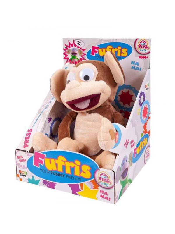 Игрушка интерактивная IMC Toys Club Petz Funny Обезьянка Fufris интерактивная коричневая, смеётся и подпрыгивает, звуковые эффекты, цвет коричневый, ...