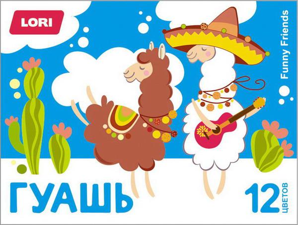 Гуашь FUNNY FRIENDS, 12 цветов по 15 мл