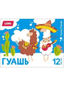 Гуашь FUNNY FRIENDS, 12 цветов по 15 мл
