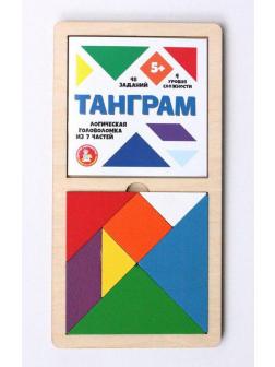Игра головоломка деревянная Танграм (цветная, большая)