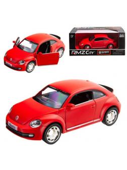 Машинка металлическая Uni-Fortune RMZ City 1:32 Volkswagen New Beetle 2012, инерционная, красный матовый цвет, 16.5 x 7.5 x 7 см