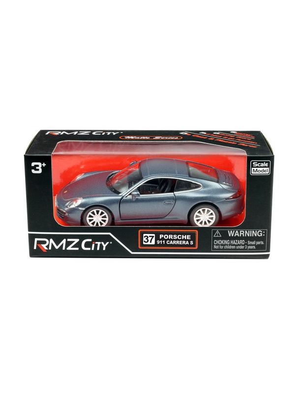 Машинка металлическая Uni-Fortune RMZ City 1:32Porsche 911 Carrera S (2012), инерционная, темно-синий матовый цвет, 16.5 x 7.5 x 7 см