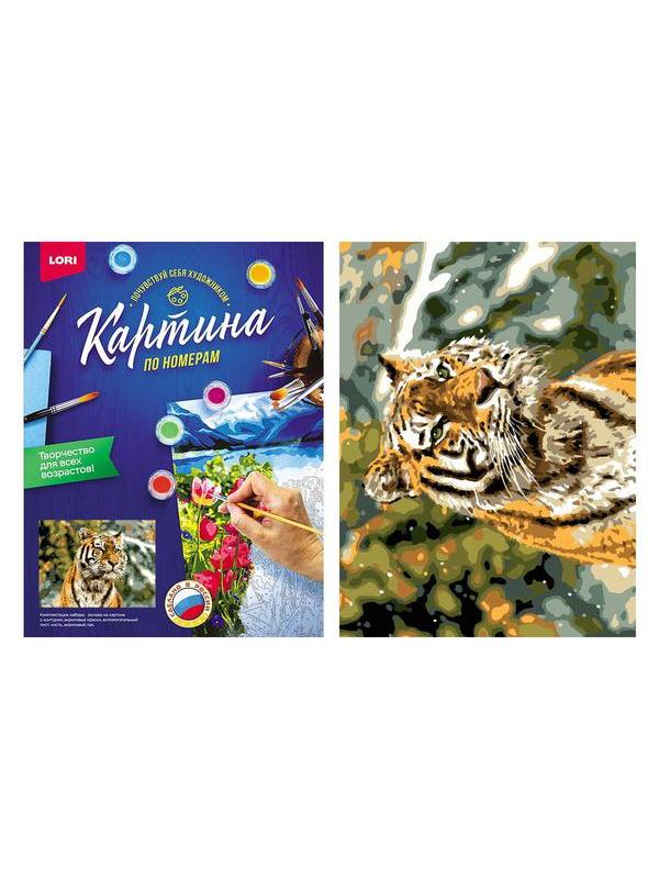 Набор для творчества LORI раскраска по номерам Снежный тигр 38*28.5 см
