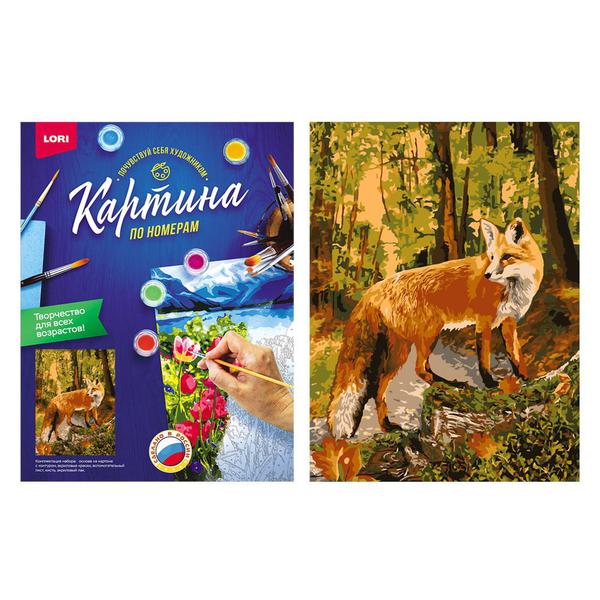 Набор для творчества LORI раскраска по номерам Лиса в лесу 38*28.5 см