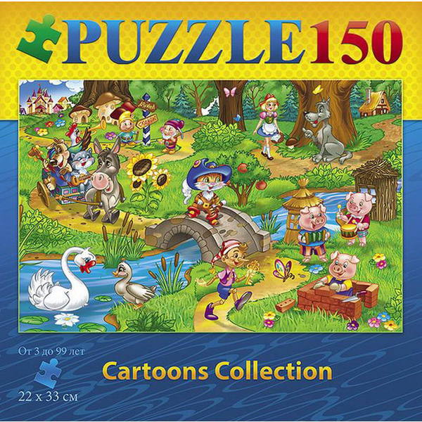 Пазл Hatber 150 элементов формат А4 330х220мм Долина сказок
