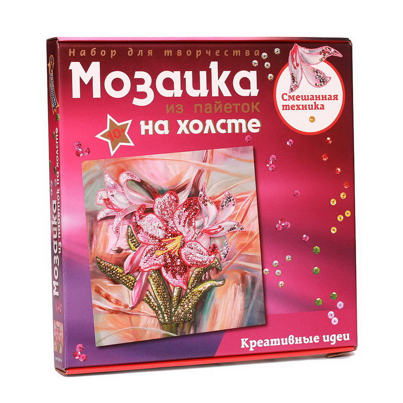 Мозаика из пайеток на холсте &