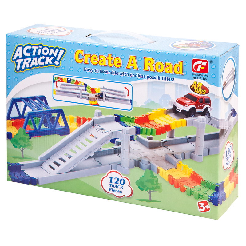 Гибкий трек Город 120 элементов, 1 машинка, 36х25,2х9,1