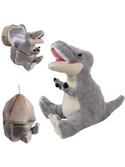 Мягкая игрушка ABtoys Dino World Динозавр в яйце, серый 22 см.