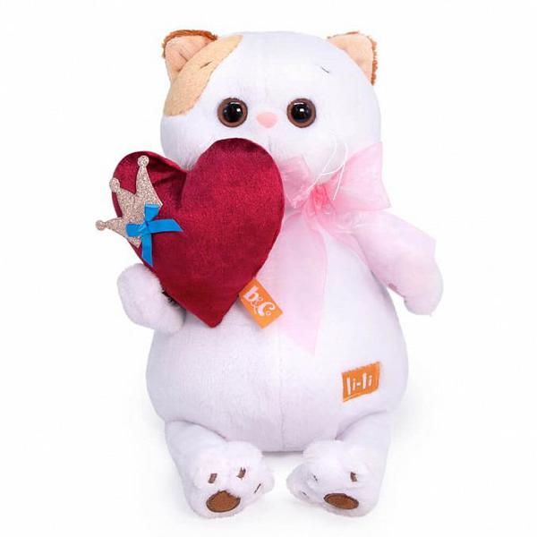 Мягкая игрушка BUDI BASA Кошка Ли-Ли с сердцем 27 см