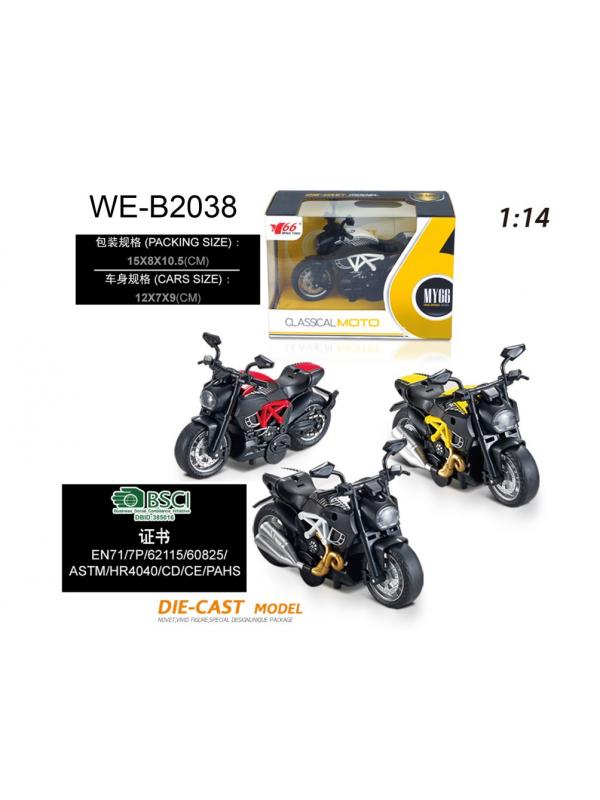 Мотоцикл ABtoys металлический инерционный 1:14 (2)