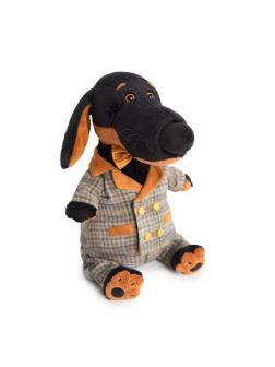 Мягкая игрушка BUDI BASA Собака Ваксон в сером костюме в клетку 29 см