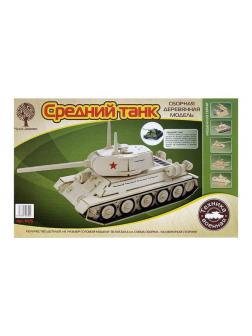Сборная деревянная модель Чудо-Дерево Военная техника Средний танк&