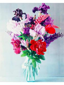 Холст с красками 40х50 см по номерам. КРАСОЧНЫЙ БУКЕТ